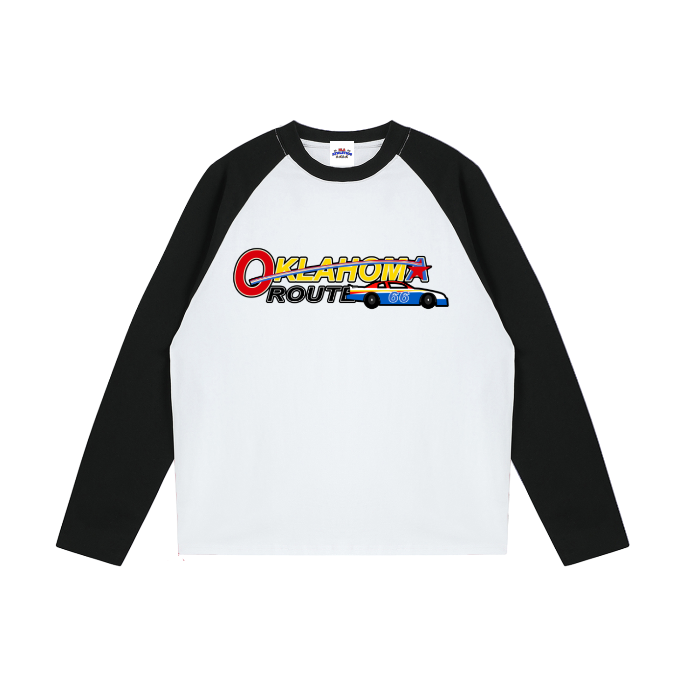 Oklahoma Route 66 Racing Raglan Long-Sleeve T-Shirt