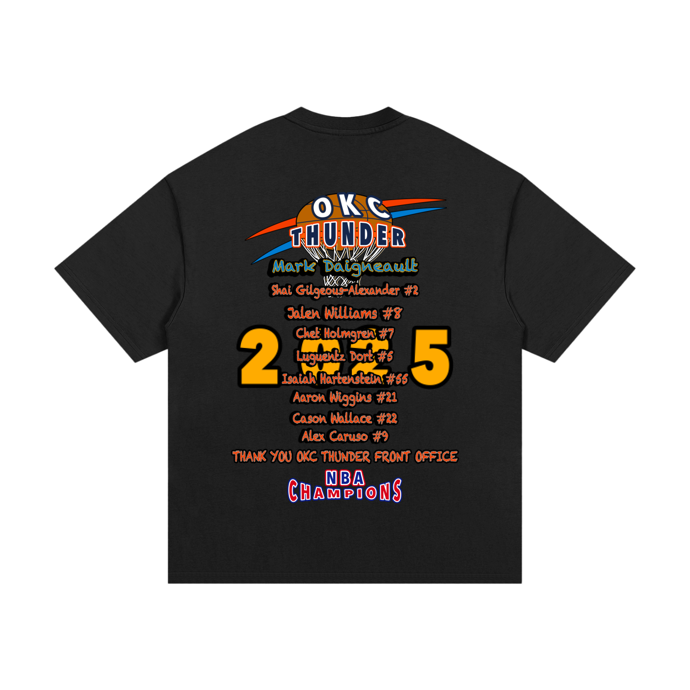 2025 Oklahoma City Thunder NBA Champions Tee