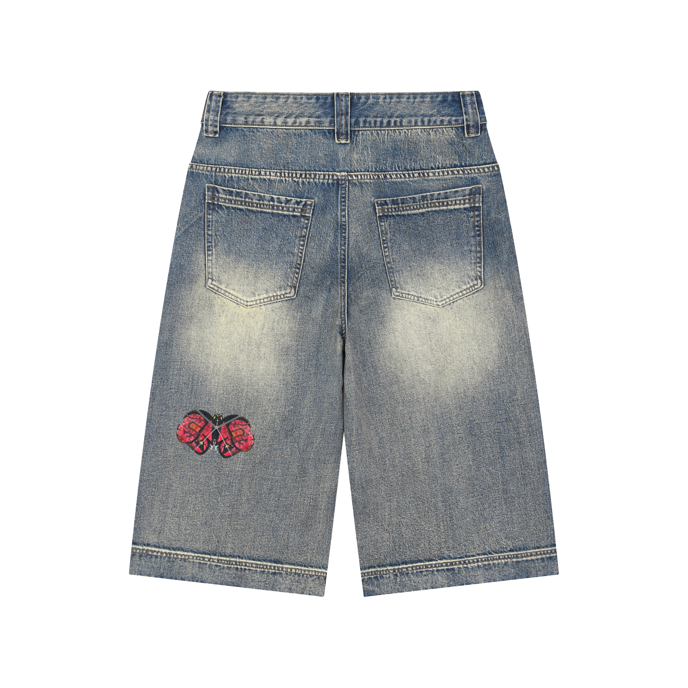 Graffiti Butterfly Denim Shorts