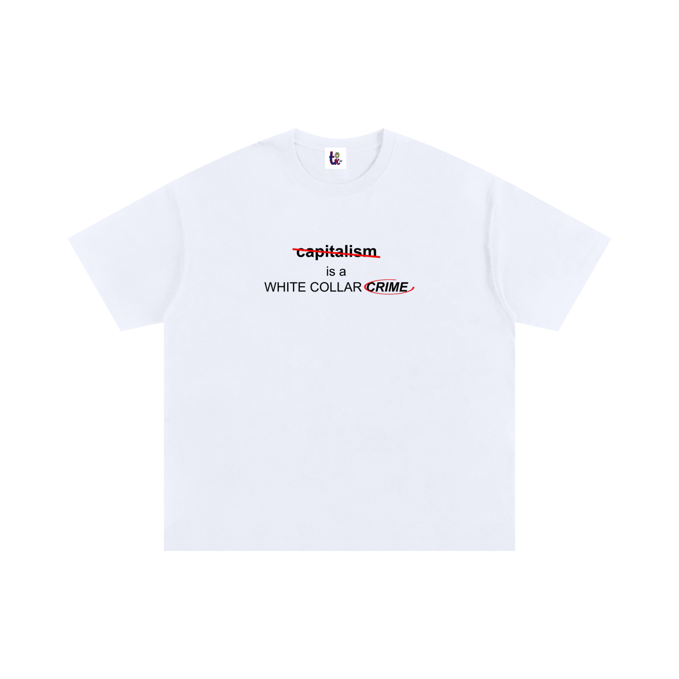 White Collar Crime Oversized Cotton T-Shirt