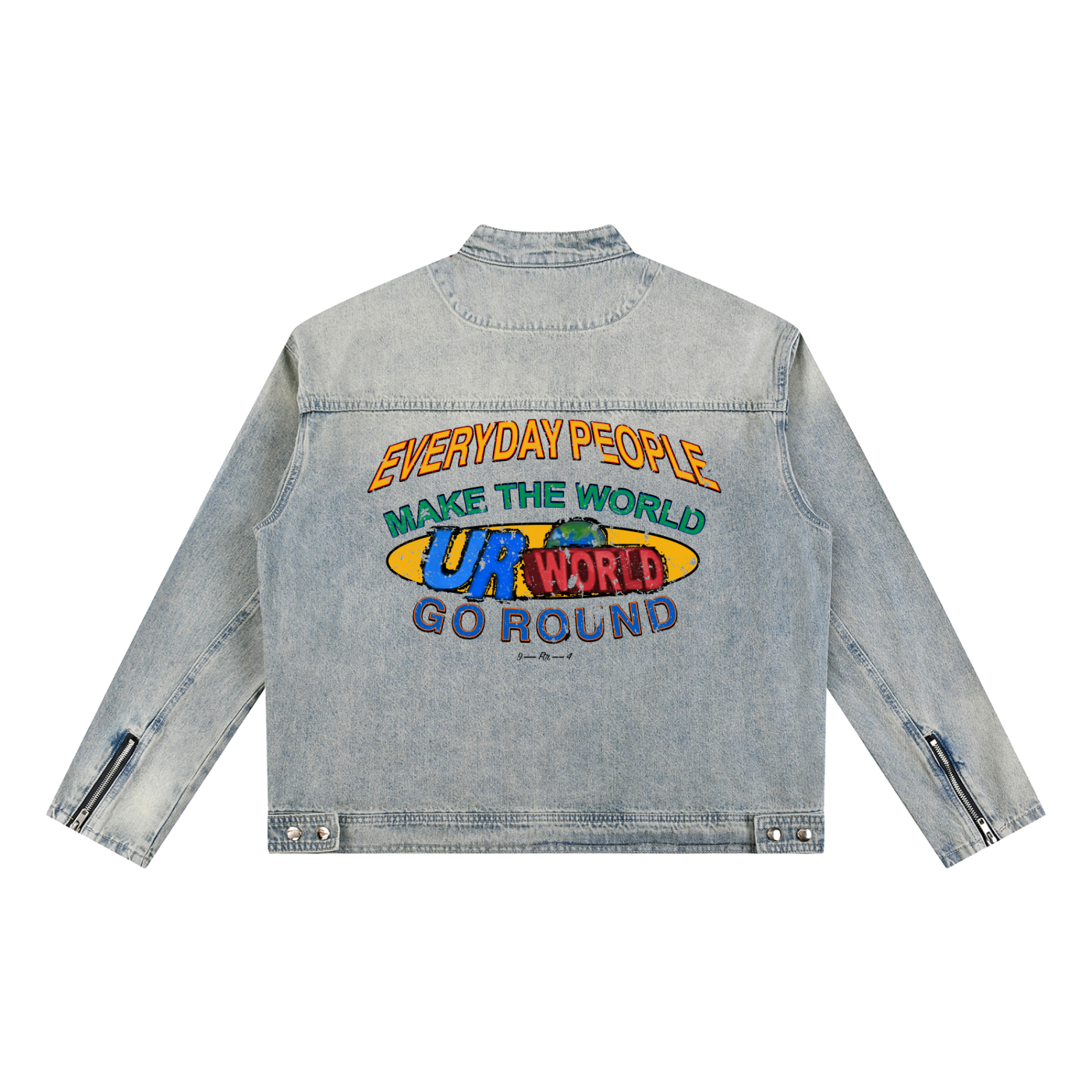 Everyday People Vintage Wash Zip Denim Jacket