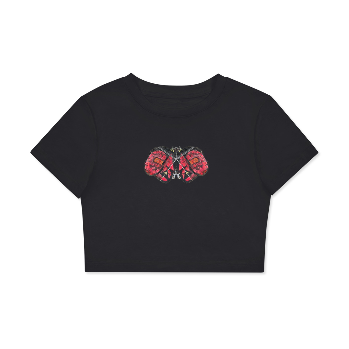 Graffiti Butterfly Crop T-Shirt