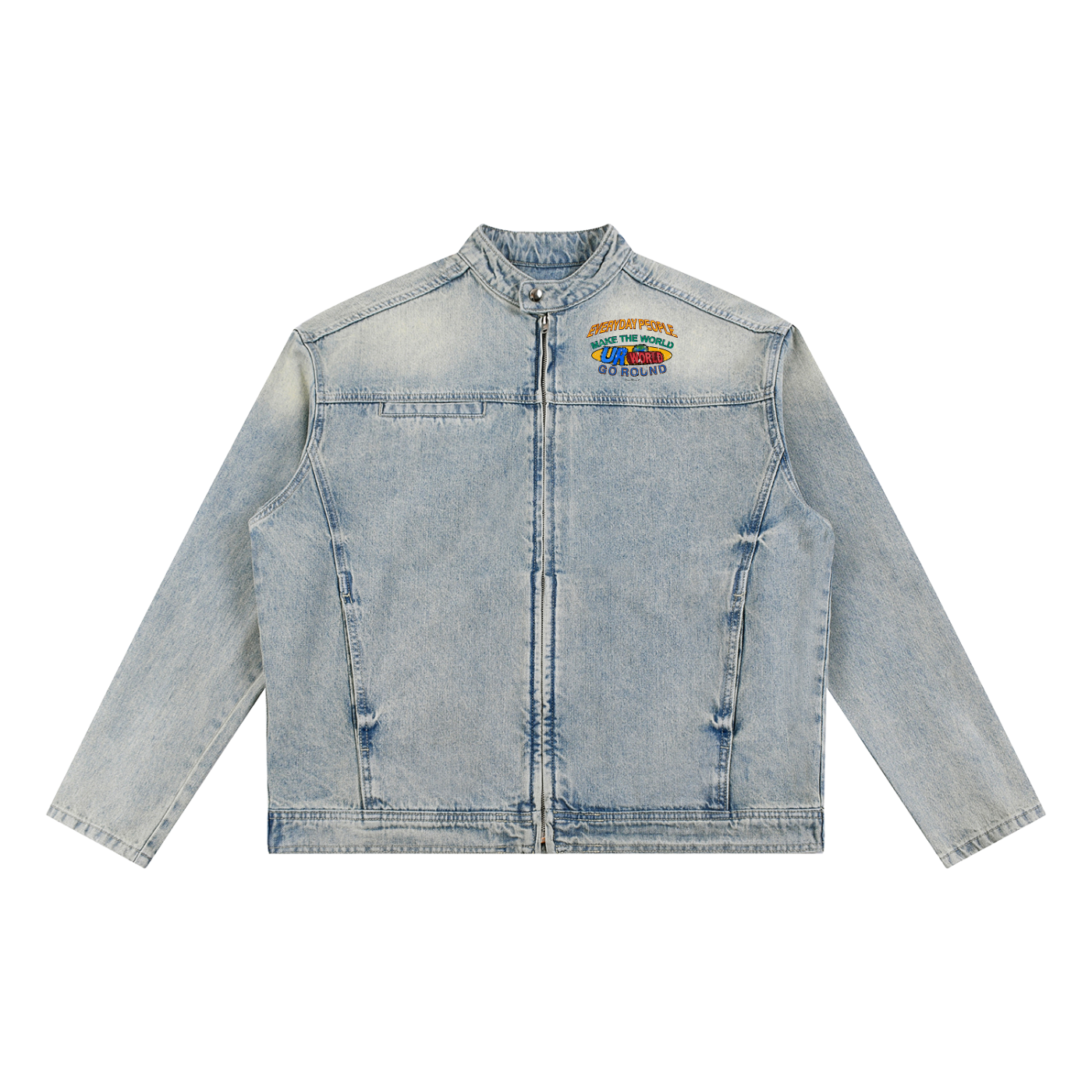 Everyday People Vintage Wash Zip Denim Jacket