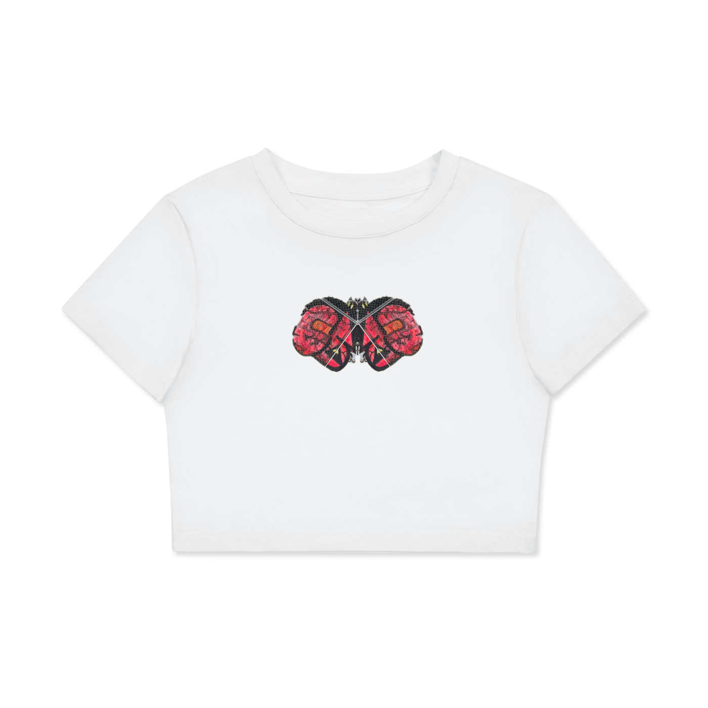 Graffiti Butterfly Crop T-Shirt