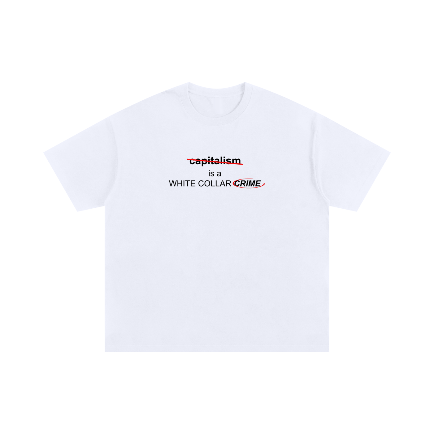 White Collar Crime Oversized Cotton T-Shirt
